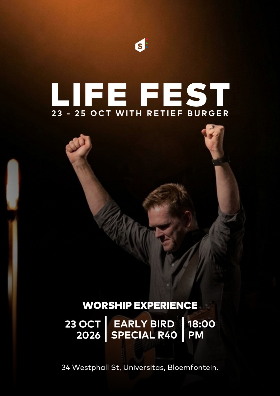 Life Fest worship experience with Retief Burger, 23 October 2026